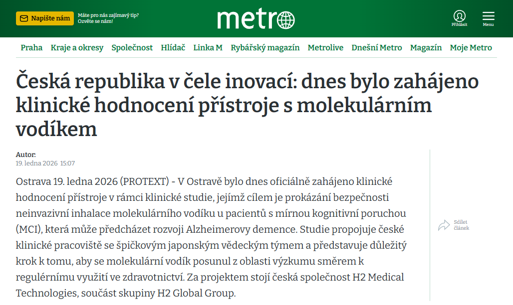 Screenshot článku Metro.cz